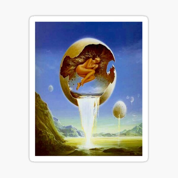 BIRTH : Vintage Surreal Egg Print Sticker