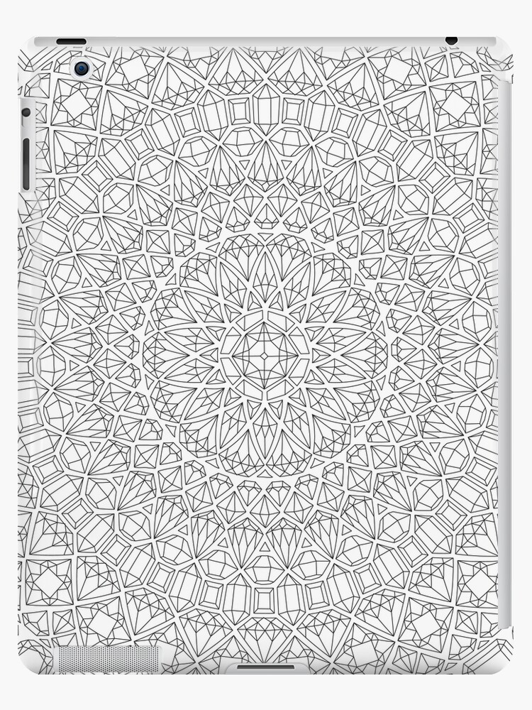 Coque et skin adhésive iPad for Sale avec l'œuvre « Gemmes Coloriage Mandala,  Cristaux Coloriage Adulte, Diamants Coloriage » de l'artiste Anna Grunduls