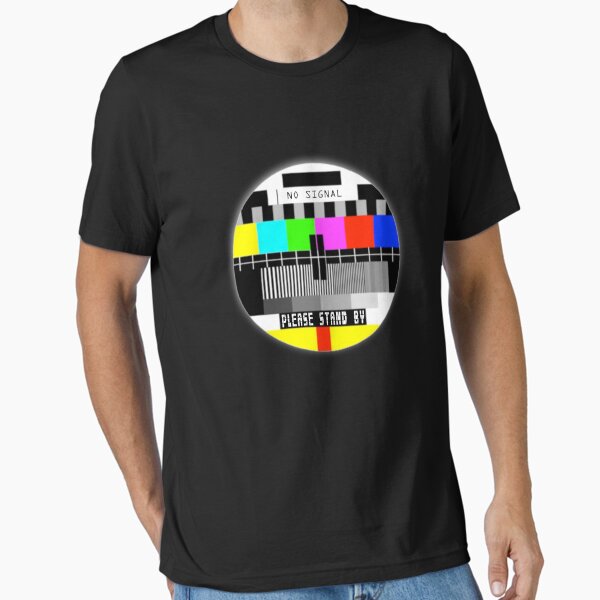 Vista previa del artículo con la obra «Camisetas divertidas con pantalla de TV vieja sin señal: por favor, espere», diseñado y vendido por aghlessan.