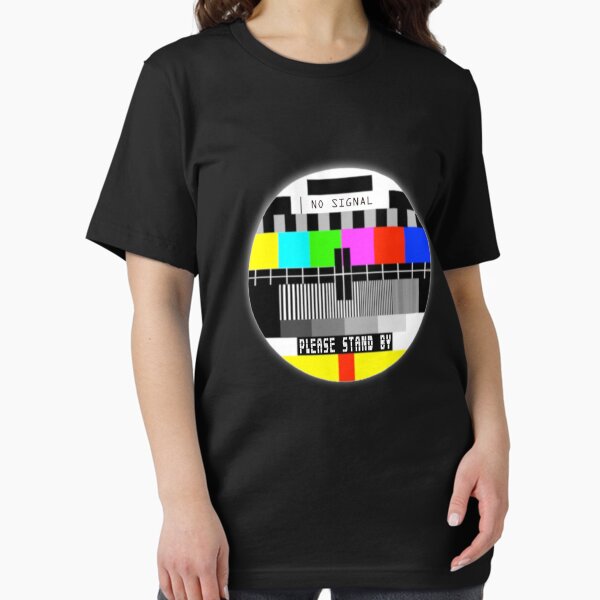 Vista previa del artículo con la obra «Camisetas divertidas con pantalla de TV vieja sin señal: por favor, espere», diseñado y vendido por aghlessan.