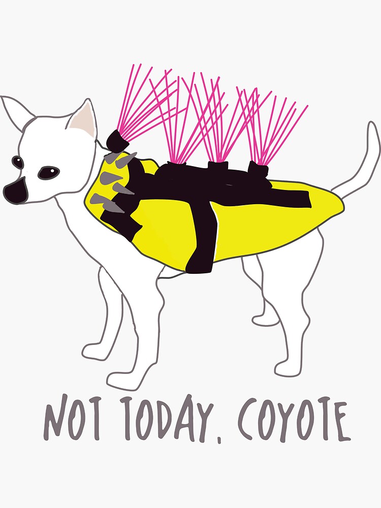 Not Today, Coyote - Tough Little Chihuahua in a Spiked Jacket by awkwarddesignco