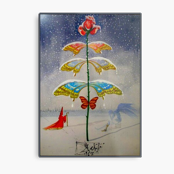 Item preview, BUTTERFLY WINTER : Vintage Tree with Snow Abstract Surreal Print designed and sold by posterbobs.