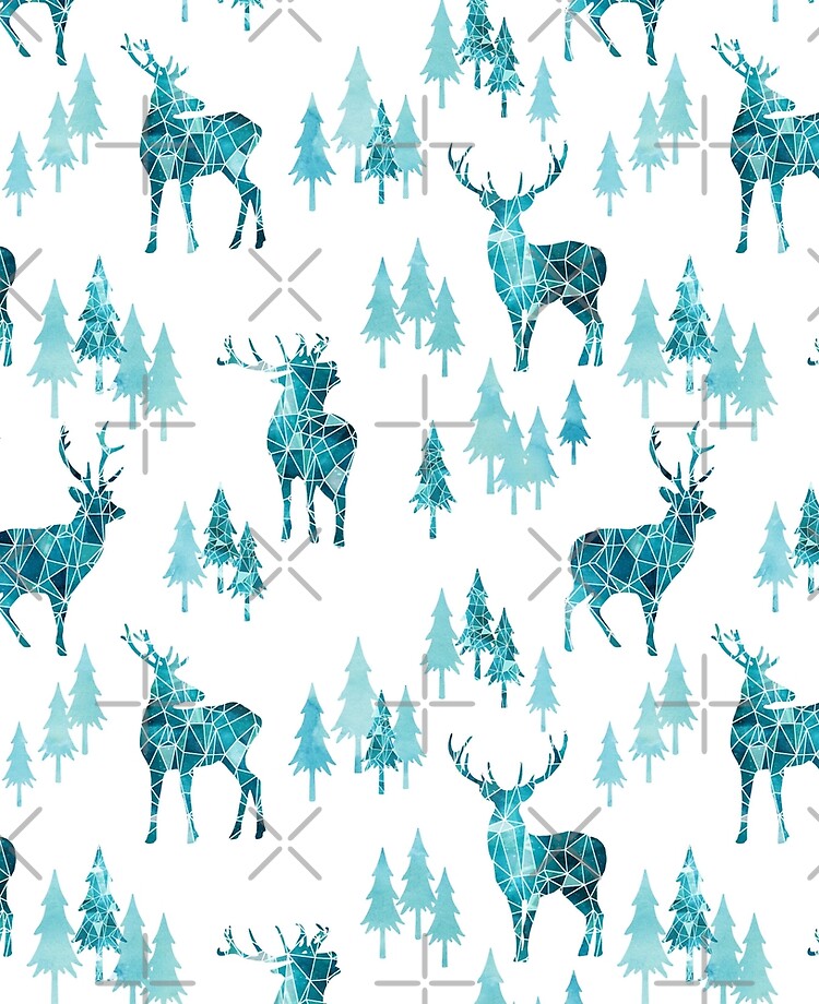 Thumbnail 2 of 2, iPad Case & Skin, Ice Forest Deer designed and sold by adenaJ.