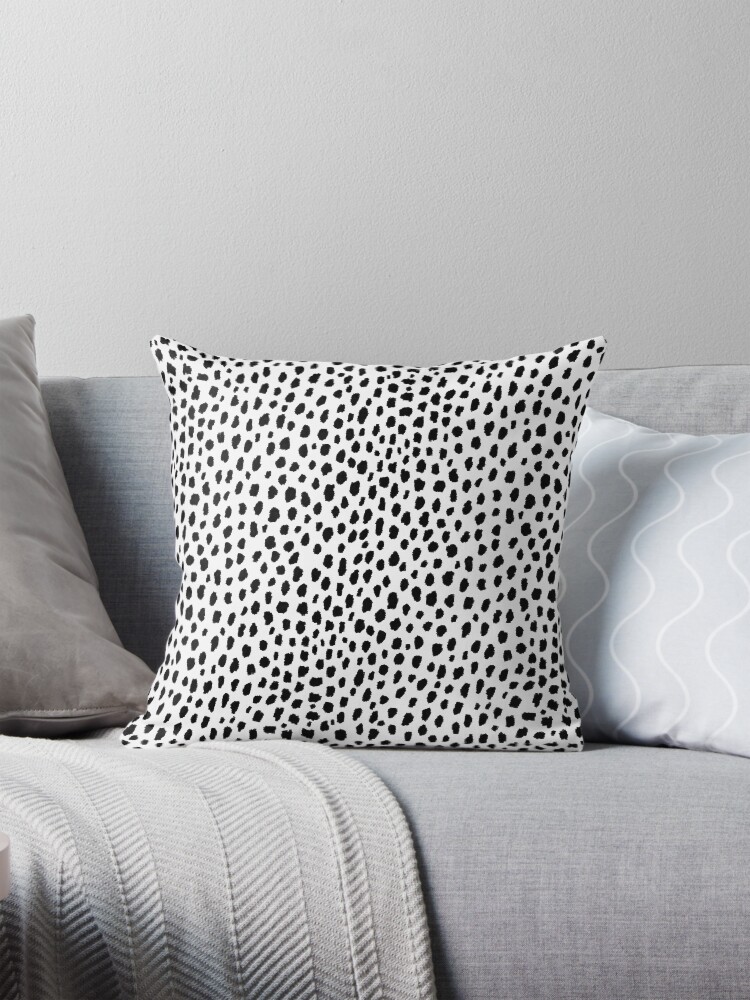 Black and white polka dot pillows best sale