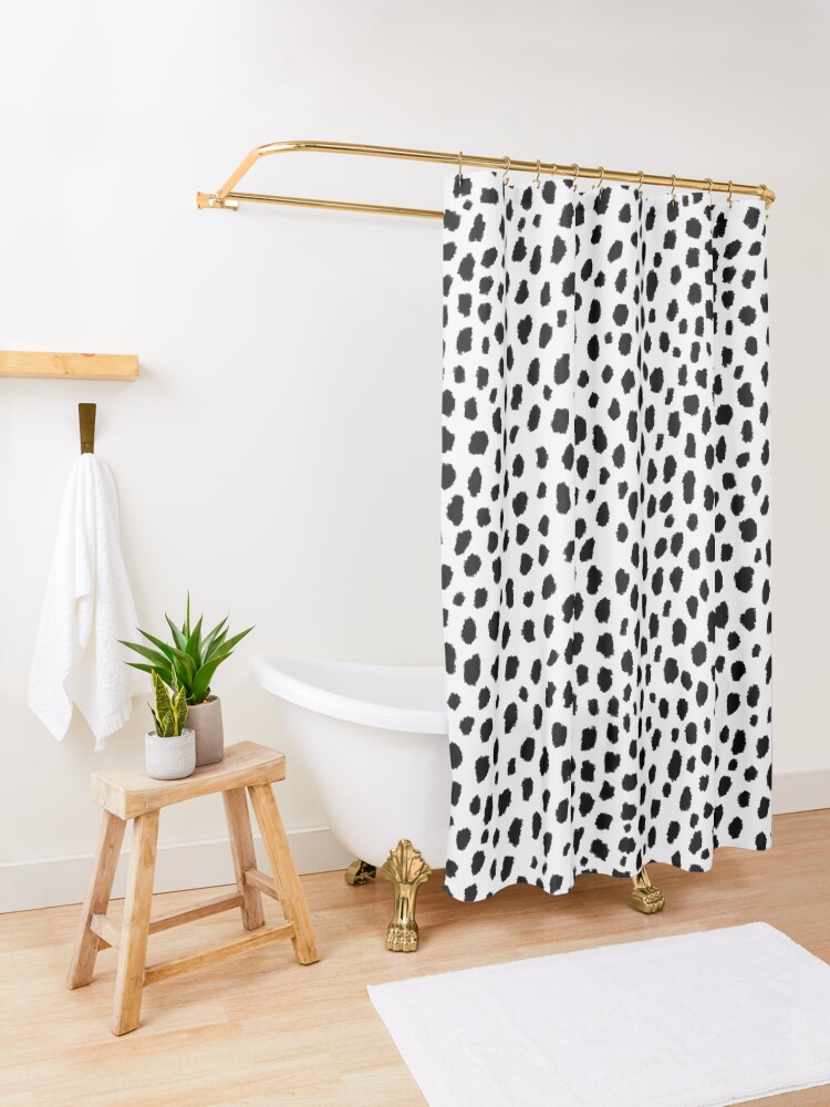 "Dalmatian Spots (black/white)" Shower Curtain for Sale by designminds