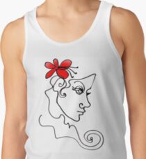 Blumenmädchen - Line Art Tanktop für Männer