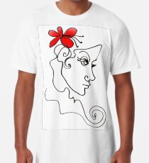 Blumenmädchen - Line Art Longshirt