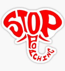 Stop Poaching Elephant: Red Sticker