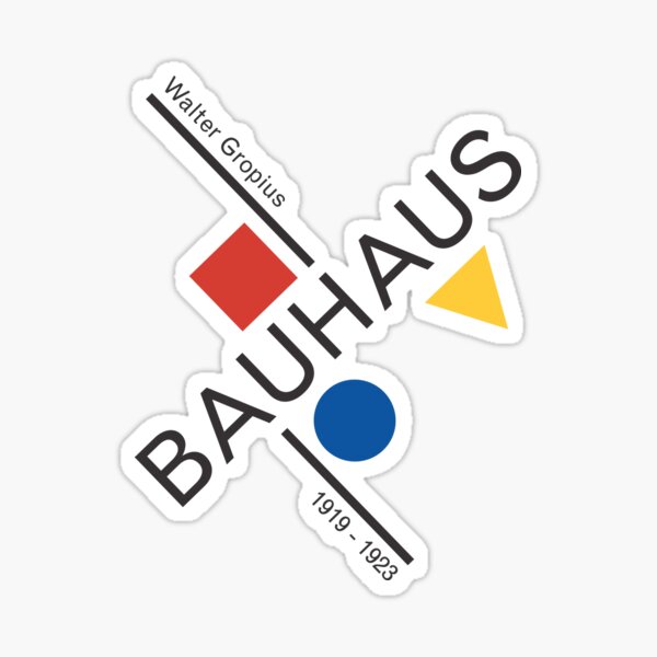 Bauhaus Movement Poster Artwork, 1919 Walter Gropius Reproduction, tshirt, tee, jersey, poster, artwork Sticker