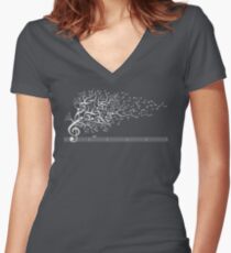 The Sound of Nature In Motion - White Women's Fitted V-Neck T-Shirt