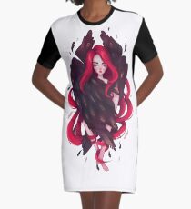 Black Wings Graphic T-Shirt Dress