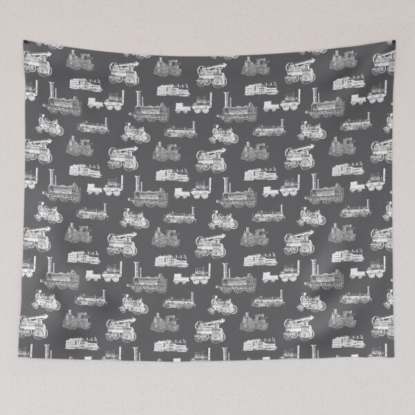 Artikelvorschau, Antike Dampfmaschinen // Charcoal Grey entworfen und verkauft von TLTextiles.