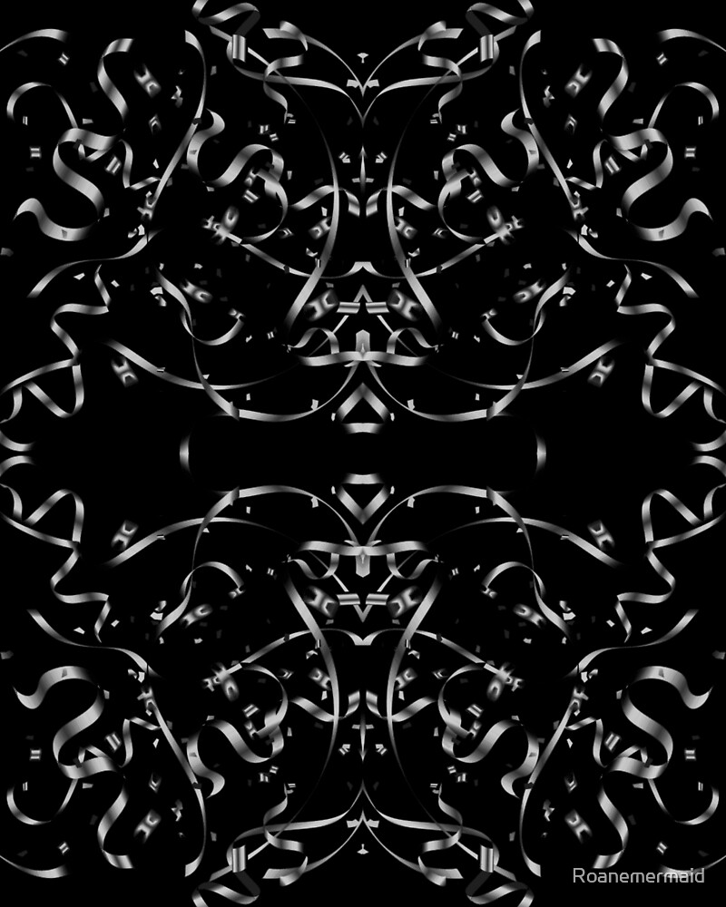 "Black and Grey Ribbon" by Roanemermaid Redbubble