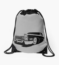 1967 Cadillac Coupe Deville - stylized monochrome Drawstring Bag