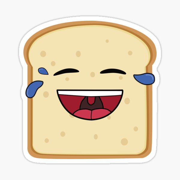 A slice of bread, laughing Sticker