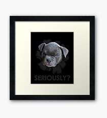 Pitbull Puppy Seriously Funny Pitbull Design Framed Print