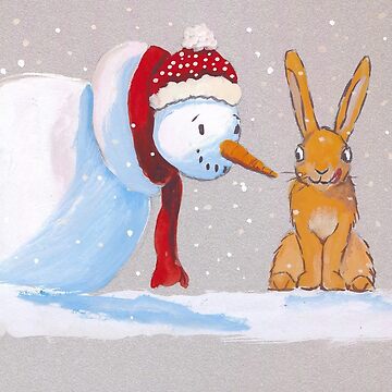 Aperçu de l'œuvre Bonhomme de neige et lapin de cindybarillet