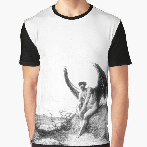 Item preview,  Lucifer Paradise Lost Gustave Doré Illustration  - Monochrome - Goth - Gothic - Satanic designed and sold by perfectunltd.