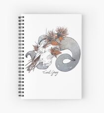 MorbidiTea - Earl Grey with Ram Skull Spiral Notebook