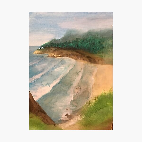 Heceta Head Lighthouse - original painting by mjh, 10-20-2018 Photographic Print