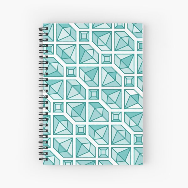 Diamonds - Geometric Pattern (Turquoise) Spiral Notebook