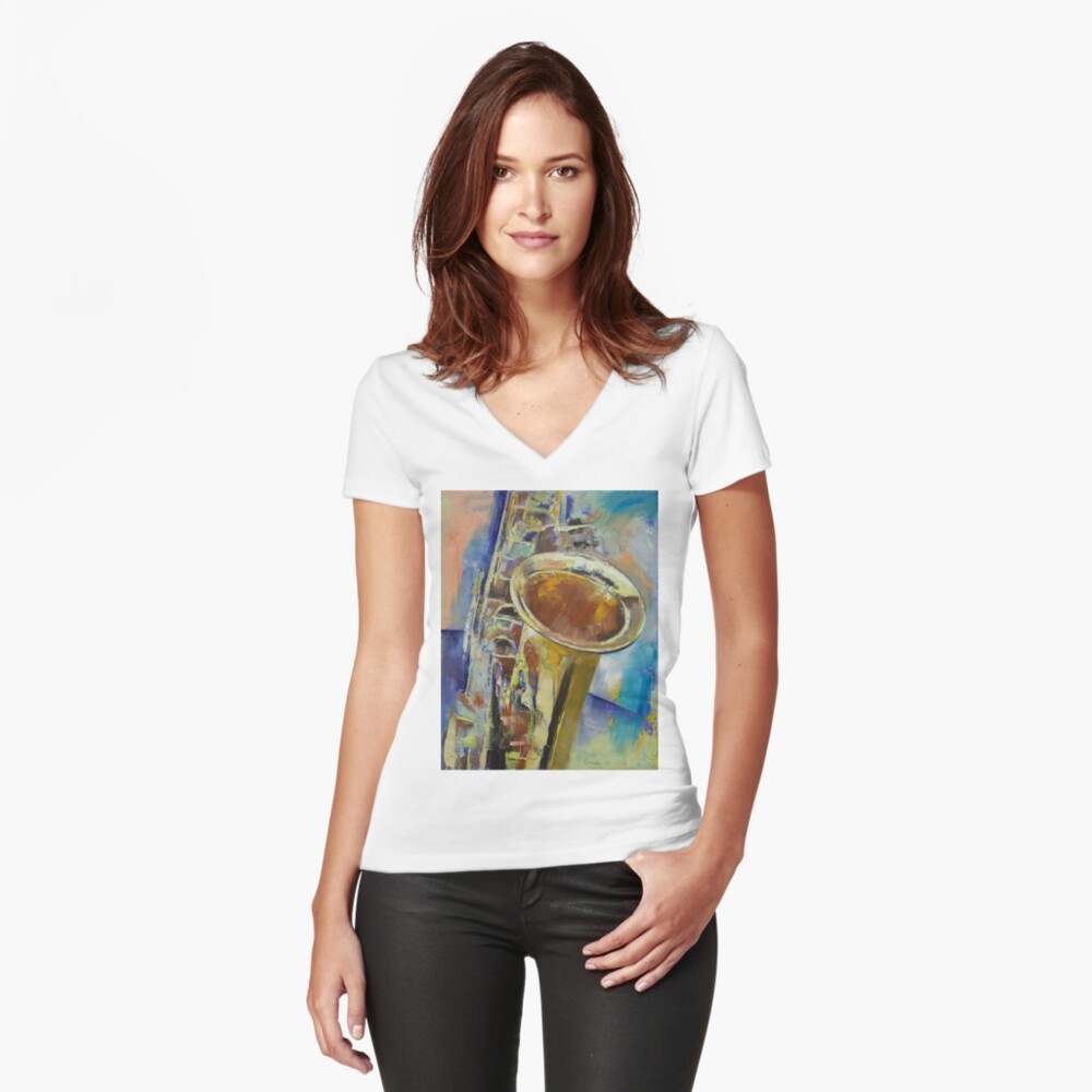Item preview, Fitted V-Neck T-Shirt designed and sold by michaelcreese.