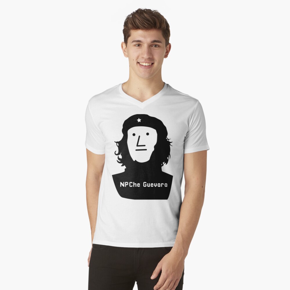 NPC Wojak Shirt NPC Che Guevara Funny MAGA Non Player Meme Men's T- Shirt