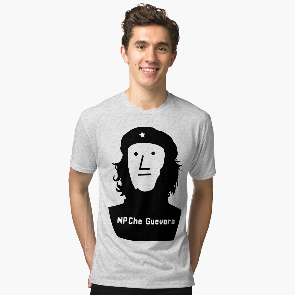 NPC Wojak Shirt NPC Che Guevara Funny MAGA Non Player Meme Men's T- Shirt