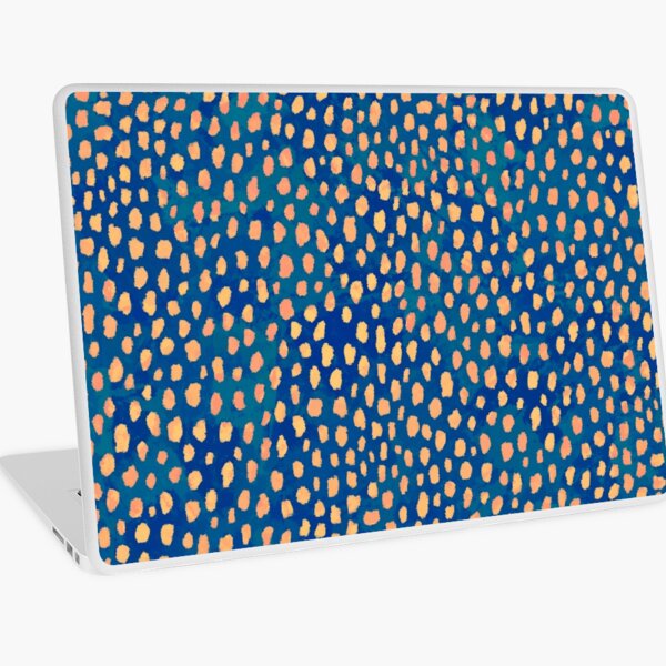 Handmade polka dot brush strokes (orange and blue) Laptop Skin