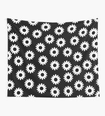 Daisies - Black BG Wall Tapestry