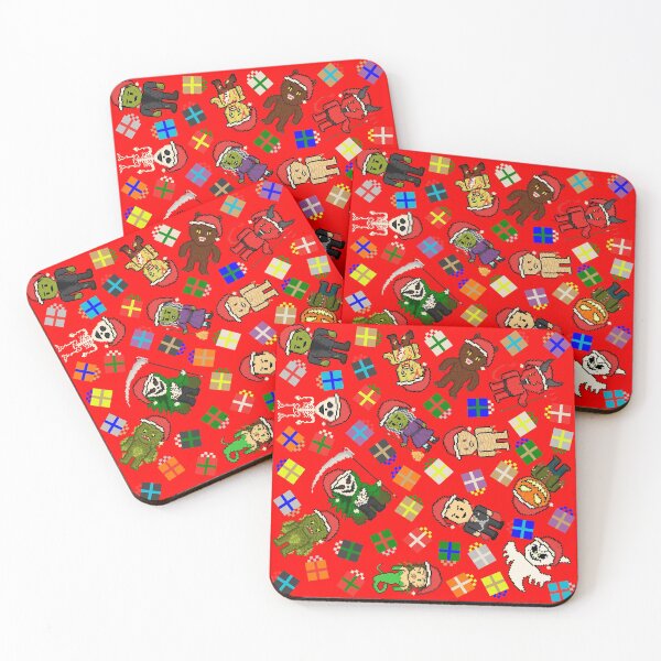 Item preview, Pixel Monsters Christmas Pattern With Presents! (Red) designed and sold by gkillerb.