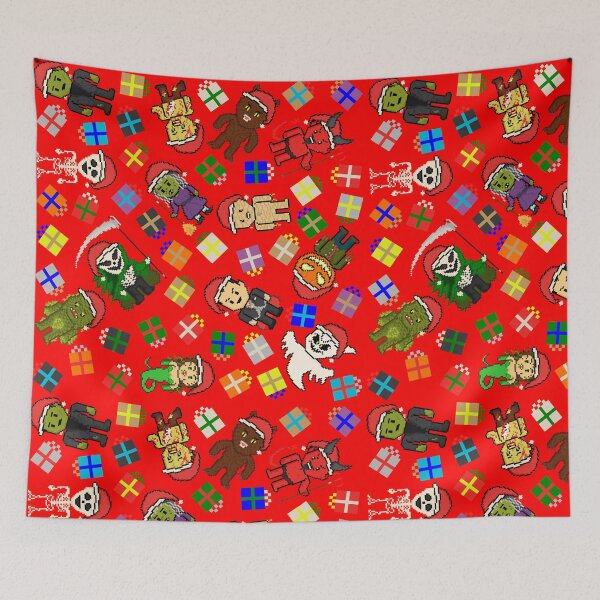 Item preview, Pixel Monsters Christmas Pattern With Presents! (Red) designed and sold by gkillerb.