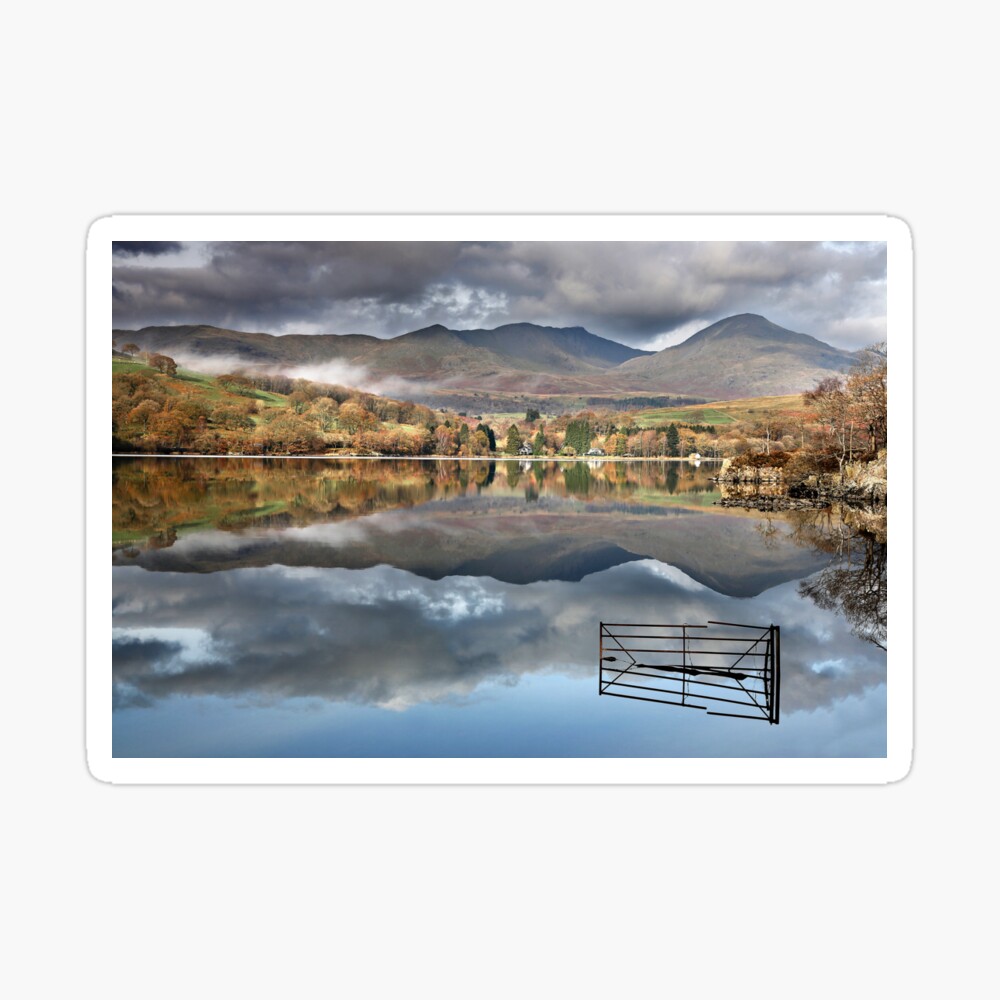 A Gate To Nowhere At Coniston Water In The English Lake District Art Board Print By Martinlawphoto Redbubble