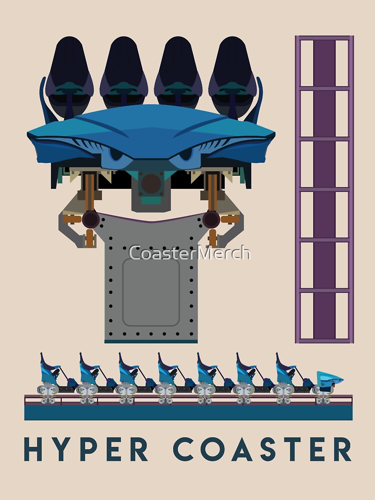 Thumbnail 7 of 7, Classic T-Shirt, B&M Hyper Coaster Art Design - Maako designed and sold by CoasterMerch.
