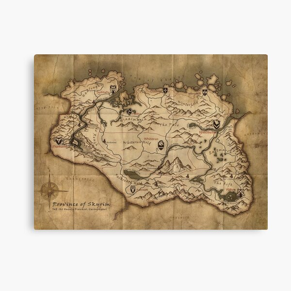 Skyrim map  Canvas Print