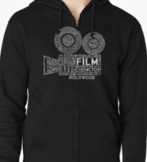 Film Camera Typography - White Zipped Hoodie