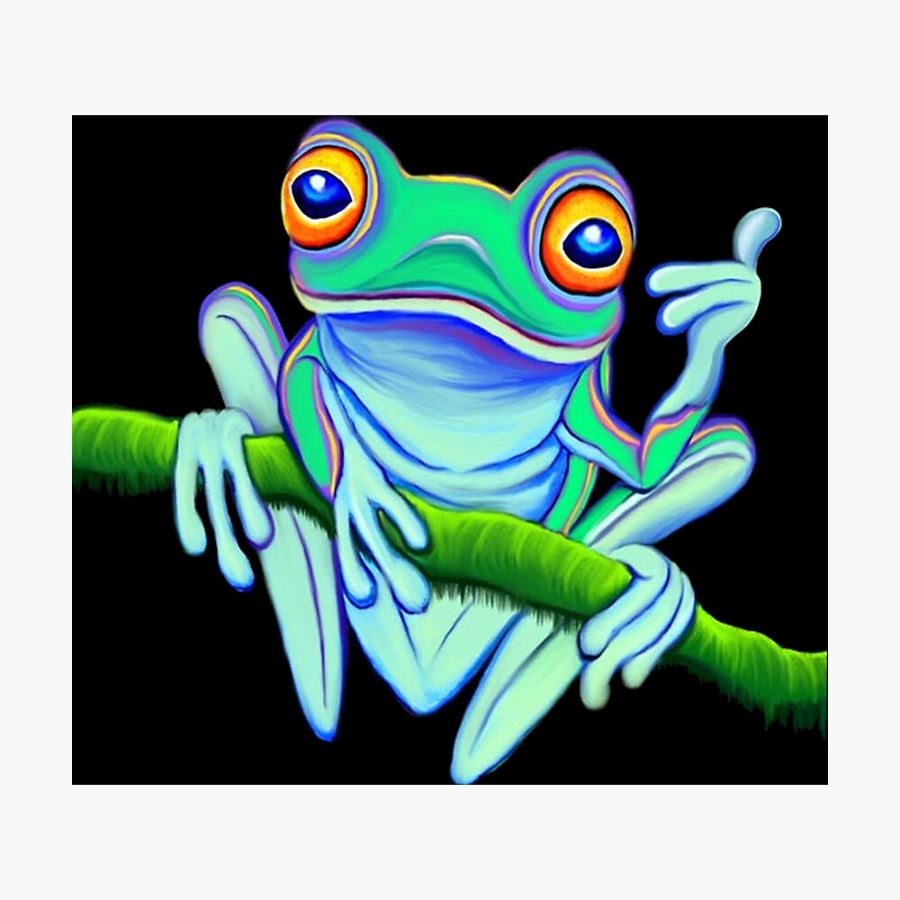 Bunter Kuhler Tropischer Frosch Poster Von Desire Inspire Redbubble