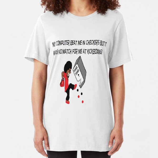 Computer beat me in Checkers Slim Fit T-Shirt