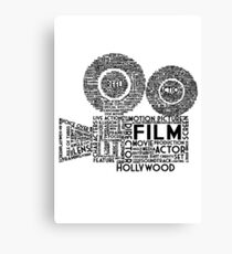 Film Kamera Typografie - Schwarz Leinwanddruck