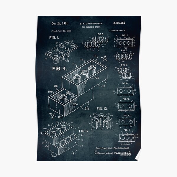 1958 Toy Building Brick Poster