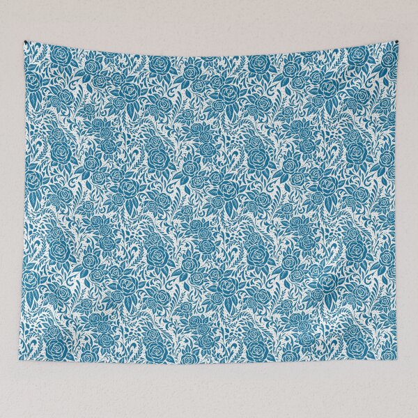 Item preview, Floral Tile Pattern - Blue 2 designed and sold by RainbowFoxy.