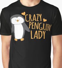Crazy Penguin Lady Graphic T-Shirt