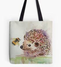 Hedgehog and Bumble bee Tote Bag