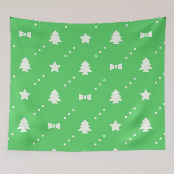 Item preview, Xmas Trees on Green Background designed and sold by Poetic Patterns Studio.