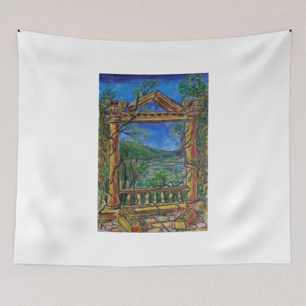 Item preview, Watercolor sketch - Botanical Gardens on Isola Madre, Lago Maggiore, Italy designed and sold by Igor Pozdnyakov.