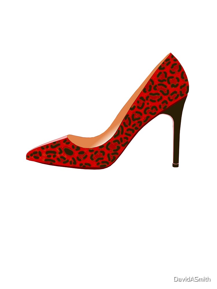 Red Leopard Print High Heel Shoe Kids T Shirt for Sale by DavidASmith Redbubble