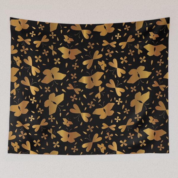 Item preview, Luxe Copper Gold on Black Butterflies designed and sold by Limolida.