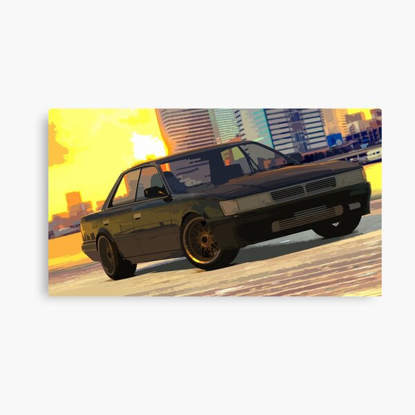 Nissan Laurel C33 Black Canvas Print