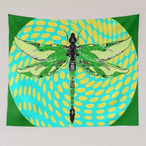 Item preview, EMERALD GREEN & AQUA WATER DRAGONFLY designed and sold by sharlesart.