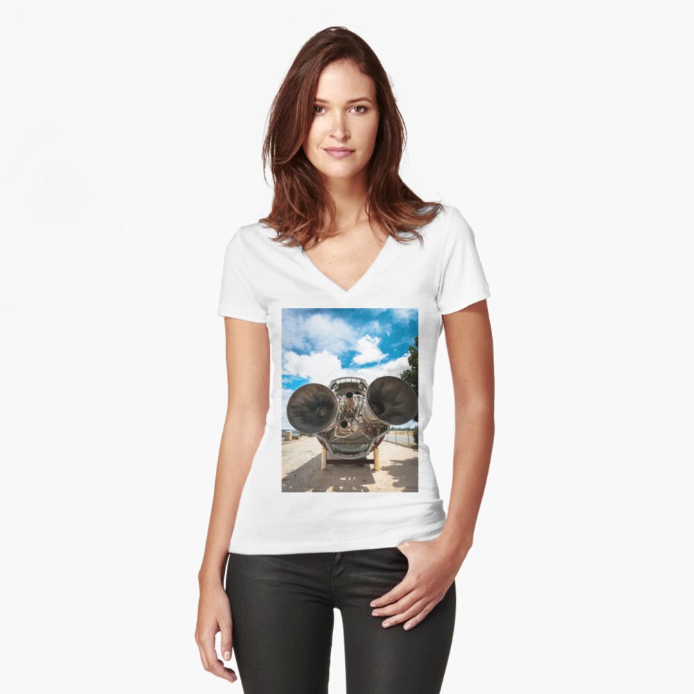 Item preview, Fitted V-Neck T-Shirt designed and sold by littleoldhag.